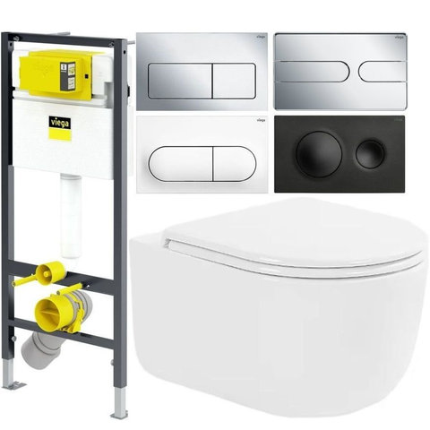 Вградено казанче Viega с конзолна тоалетна Miranda